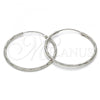 Sterling Silver Medium Hoop, Diamond Cutting Finish, Rhodium Finish, 02.285.0002.35