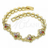 Oro Laminado Fancy Bracelet, Gold Filled Style with Multicolor Cubic Zirconia, Polished, Golden Finish, 03.357.0015.1.07