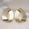 Oro Laminado Stud Earring, Gold Filled Style Teardrop and Twist Design, Polished, Golden Finish, 02.213.0605