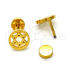 Stainless Steel Stud Earring, Star of David Design, Polished, Golden Finish, 02.271.0018