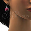 Rhodium Plated Dangle Earring, with Rose Swarovski Crystals, Polished, Rhodium Finish, 02.239.0001.10