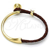 Oro Laminado Individual Bangle, Gold Filled Style with Black Diamond Swarovski Crystals and White Micro Pave, Polished, Golden Finish, 07.239.0004.10 (03 MM Thickness, One size fits all)