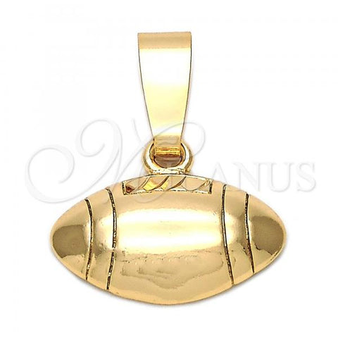 Oro Laminado Fancy Pendant, Gold Filled Style Ball Design, Diamond Cutting Finish, Golden Finish, 5.183.038