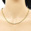 Oro Laminado Fancy Necklace, Gold Filled Style Ball Design, Polished, Golden Finish, 04.341.0103.16