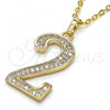 Oro Laminado Fancy Pendant, Gold Filled Style with White Cubic Zirconia, Polished, Golden Finish, 05.185.0022