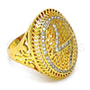 Oro Laminado Multi Stone Ring, Gold Filled Style with White Crystal, Polished, Golden Finish, 01.118.0031.08 (Size 8)