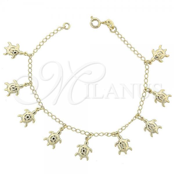 Oro Laminado Charm Bracelet, Gold Filled Style Polished, Golden Finish, 03.09.0037.07