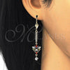 Oro Laminado Long Earring, Gold Filled Style with Multicolor Cubic Zirconia, Polished, Golden Finish, 02.210.0205.2