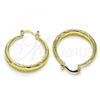 Oro Laminado Medium Hoop, Gold Filled Style Hollow Design, Diamond Cutting Finish, Golden Finish, 02.213.0441.30