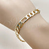 Oro Laminado Basic Bracelet, Gold Filled Style Figaro Design, Polished, Golden Finish, 5.222.011.08