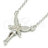 Sterling Silver Pendant Necklace, with White and White Cubic Zirconia, Polished, Rhodium Finish, 04.336.0084.16