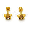 Stainless Steel Stud Earring, Star Design, with Light Brown Crystal, Polished, Golden Finish, 02.271.0016.4