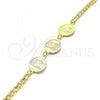 Oro Laminado Fancy Bracelet, Gold Filled Style Owl Design, Polished, Golden Finish, 03.63.2054.08