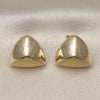 Oro Laminado Stud Earring, Gold Filled Style Hollow Design, Polished, Golden Finish, 02.195.0340