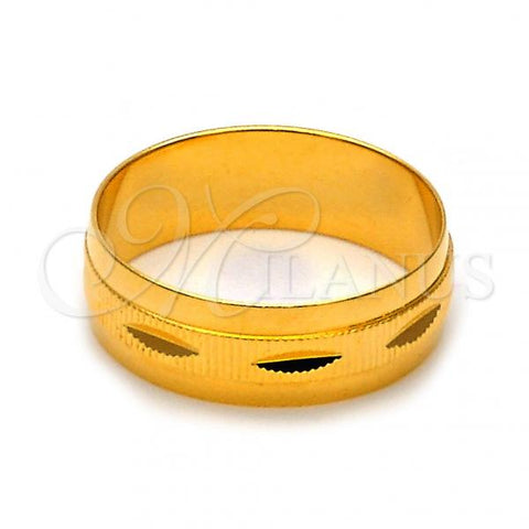 Oro Laminado Wedding Ring, Gold Filled Style Diamond Cutting Finish, Golden Finish, 01.63.0509.06 (Size 6)