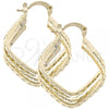 Oro Laminado Small Hoop, Gold Filled Style Diamond Cutting Finish, Golden Finish, 5.147.009