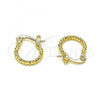 Oro Laminado Small Hoop, Gold Filled Style Diamond Cutting Finish, Golden Finish, 02.96.0083.12