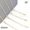 Oro Laminado Basic Necklace, Gold Filled Style Mariner Design, Polished, Golden Finish, 5.222.027.30