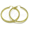 Oro Laminado Extra Large Hoop, Gold Filled Style Hollow Design, Diamond Cutting Finish, Golden Finish, 02.170.0313.70