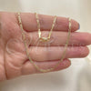 Oro Laminado Basic Necklace, Gold Filled Style Figaro Design, Polished, Golden Finish, 5.222.019.22