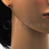 Stainless Steel Stud Earring, Star Design, with Garnet Cubic Zirconia, Polished, Golden Finish, 02.271.0006.2
