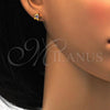 Stainless Steel Stud Earring, Star Design, with Rose Crystal, Polished, Golden Finish, 02.271.0016.5