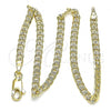 Oro Laminado Basic Anklet, Gold Filled Style Curb Design, Polished, Golden Finish, 04.213.0237.10