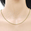 Oro Laminado Basic Necklace, Gold Filled Style Rolo Design, Polished, Golden Finish, 5.223.021.24