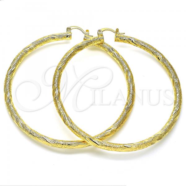 Oro Laminado Extra Large Hoop, Gold Filled Style Matte Finish, Golden Finish, 02.170.0232.70