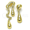 Oro Laminado Stud Earring, Gold Filled Style Teardrop Design, Polished, Golden Finish, 02.428.0005