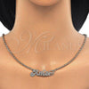 Oro Laminado Pendant Necklace, Gold Filled Style Nameplate Design, Polished, Golden Finish, 04.63.1387.18