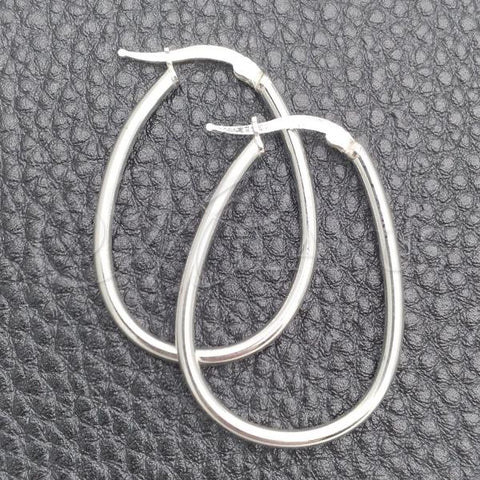 Sterling Silver Medium Hoop, Polished, Silver Finish, 02.389.0098.30