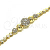 Oro Laminado Fancy Bracelet, Gold Filled Style with White Micro Pave, Polished, Golden Finish, 03.283.0186.07