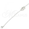 Sterling Silver Fancy Bracelet, Heart Design, with White Micro Pave, Polished, Rhodium Finish, 03.336.0025.07
