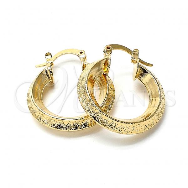 Oro Laminado Small Hoop, Gold Filled Style Diamond Cutting Finish, Golden Finish, 5.149.032.1