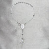 Sterling Silver Bracelet Rosary, Ball and Crucifix Design, Polished, Silver Finish, 09.392.0007.07