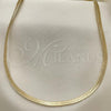 Oro Laminado Basic Necklace, Gold Filled Style Herringbone Design, Polished, Golden Finish, 04.213.0174.18