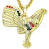 Oro Laminado Fancy Pendant, Gold Filled Style with Multicolor Crystal, Polished, Golden Finish, 05.213.0024.1