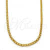 Oro Laminado Basic Necklace, Gold Filled Style Box Design, Polished, Golden Finish, 04.242.0085.30