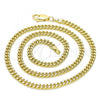 Oro Laminado Basic Necklace, Gold Filled Style Miami Cuban Design, Polished, Golden Finish, 04.63.1360.16