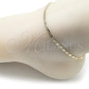 Oro Laminado Basic Anklet, Gold Filled Style Mariner Design, Matte Finish, Golden Finish, 03.213.0308.10