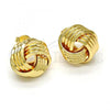 Oro Laminado Stud Earring, Gold Filled Style Chunky Design, Polished, Golden Finish, 02.63.2380
