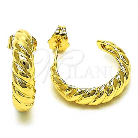 Oro Laminado Small Hoop, Gold Filled Style Diamond Cutting Finish, Golden Finish, 02.195.0177.20