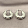 Rhodium Plated Medium Hoop, Hollow Design, Polished, Rhodium Finish, 02.163.0159.1.30