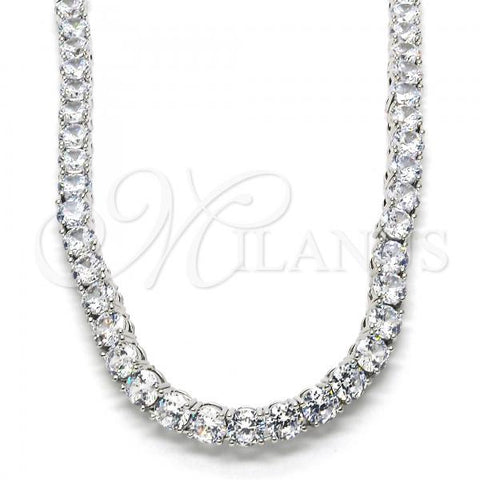 Rhodium Plated Fancy Necklace, with White Cubic Zirconia, Polished, Rhodium Finish, 04.284.0005.1.24
