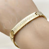 Stainless Steel Solid Bracelet, Greek Key Design, Polished, Golden Finish, 03.114.0308.1.09