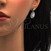 Sterling Silver Earring and Pendant Adult Set, Teardrop Design, with White Cubic Zirconia, Polished, Rhodium Finish, 10.175.0035