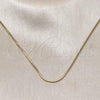 Oro Laminado Basic Necklace, Gold Filled Style Rat Tail Design, Diamond Cutting Finish, Golden Finish, 04.341.0132.20