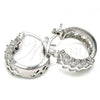 Rhodium Plated Small Hoop, with White Cubic Zirconia, Polished, Rhodium Finish, 02.210.0296.5.15