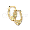 Oro Laminado Small Hoop, Gold Filled Style Diamond Cutting Finish, Golden Finish, 5.147.041